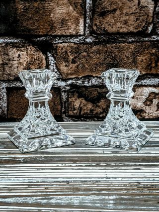 Waterford Crystal Lismore 4in Candlestick,  Pair