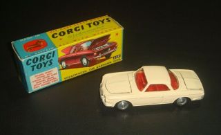 Corgi Toys 239 Volkswagen 1500 Karmann Ghia C1966 W.  Spare & Suitcase - Gc Boxed