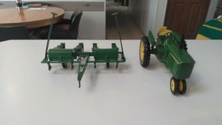 Vintage Ertl John Deere 495 4 Row Planter W/ Jd 3020/4020 Tractor Nf And 2 Lever