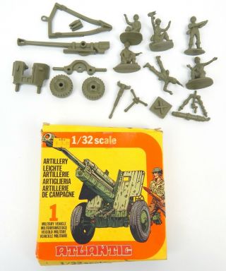 Atlantic 1/32 Scale Army Light Artillery Cannon Set 2152 Complete Italy 1970 