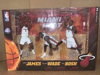 Mcfarlane Miami Heat 2010 3 - Pack Lebron James Wade Bosh Nib