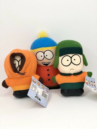Kenny Cartman Kyle South Park Plush Soft Toy Comedy Central 2000 Set Of 3 Nwt