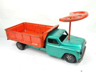 Vintage Structo Pressed Steel Ride Em Dump Truck Construction Toy 20 "