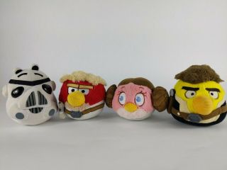 Angry Birds Star Wars Plush Doll Toy Commonwealth Set Of 4.  Pre - Owned