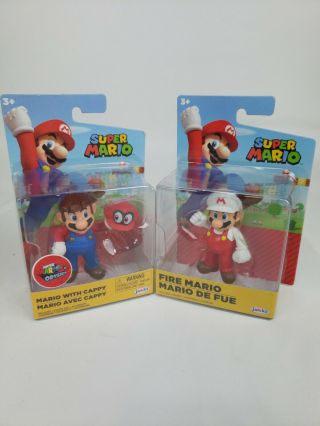 Mario With Cappy & Fire Mario Nintendo Mario Bros Mini Figures