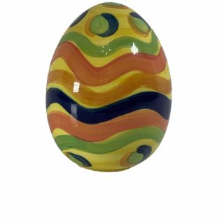 Gail Pittman 2004 Signed Ceramic Easter Egg 5”
