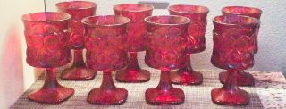 Vintage Noritake Spotlight Ruby Red 6 Inch Water Wine Goblets Set Of 8