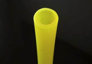 Carlo Moretti Satinato Glass Vase Yellow 14 1/4 
