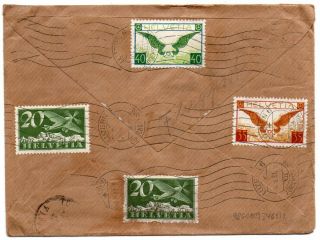 1931 Switzerland To France Reg Cover,  High Value Airmail Stamps,  Wow