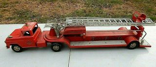 1959 Tonka Toys Hook & Ladder N0.  5 Tfd Fire Engine Truck - Pressed Steel