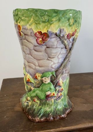 Rarest Royal Winton Pixie Vase Grinwades England Pixieware Elf Merry Christmas.