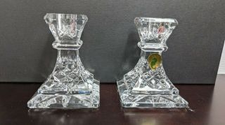 Waterford Crystal Lismore 4 " Candlestick Candle Holders - Set Of 2 -
