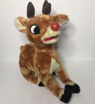 Vintage 1992 Gemmy Rudolph The Red Nose Reindeer Animated Singing Plush