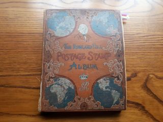 Old Rowland Hill Stamp Album: British Colonies & World - 1200 Stamps.