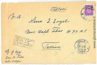 08528 - Estonia - Postal History - Registered Cover From Valga To Tallin 1936