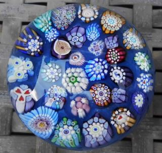Perthshire John Deacons Complex Millefiori Stag & Lovehearts Paperweight