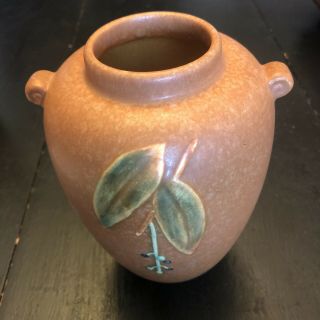 Weller Pottery Cornish 1933 Brown Art Deco 7 1/4” Vase