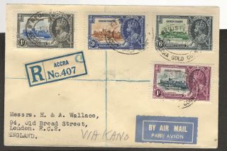 189 Gold Coast Accra R.  Mail To London England On Mar - 1935 Silver Jubilee Cover