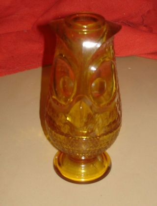 Vintage Viking Glass Amber Owl Glimmer Fairy Lamp Tea Light