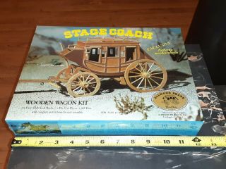 Rare Nos Vintage 1977 Allwood Brand Stagecoach Wooden Wagon Kit 5013