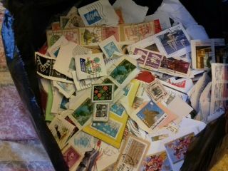 World /gb Clippings Kiloware Mixed Joblot Stamps Mostly Modern Approx 2kgs