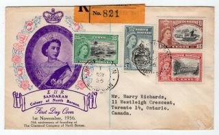 North Borneo 1956 Qeii - Founding Of Chartered Company - Cachet Fdc Cover