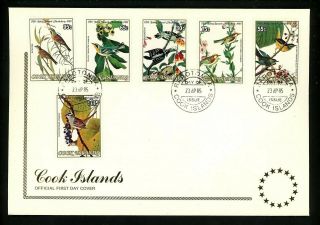 Postal History Oversized Fdc 849 - 854 Cook Islands 1985 Birds Audubon Wildlife