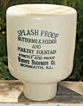 Antique 1920s Monmouth Pottery Western Advertising Stoneware - Jug Crock Churn