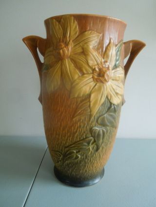 Vintage Roseville Clematis Vase 112 - 12 "