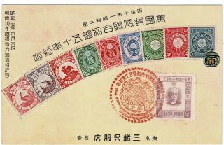 Japan 1946 Commemorative Cancel On " Stamp " Postcard