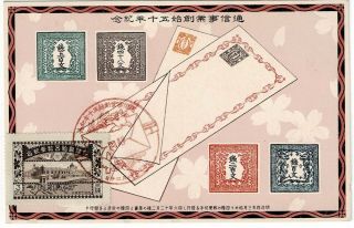 Japan Commemorative Cancel On " Stamp " Postcard