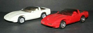 2 Vintage Monogram 1985 Corvette Assembled Model Kits