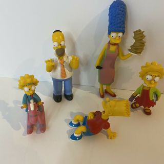 2007 Fox Matt Groening The Simpsons Plastic Figures Homer Marge Bart Lisa Maggie