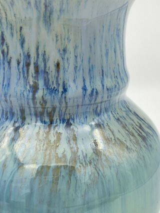 Ross Studio Art Pottery Vase Drip Glaze Blue Green Signed 3