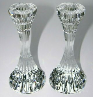 Baccarat Art Glass France Pair Massena Crystal Candlesticks Candle Holders