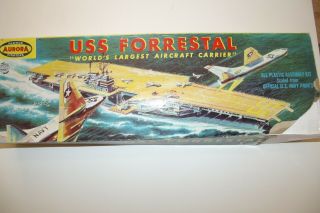 Vintage 1956 Aurora 1:600 Uss Forrestal Aircraft Carrier Model Kit