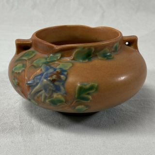 Vtg Roseville Pottery Columbine Pattern Jardiniere Pot 655 - 3 Persian Orange Usa
