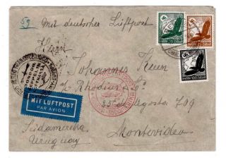 Graf Zeppelin May 1935 To South America / Uruguay Airship Brazil Flight Cover