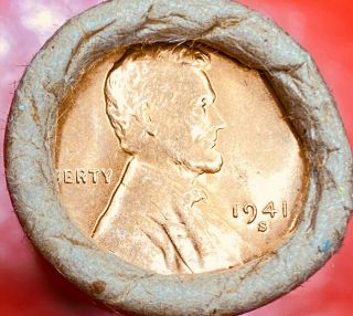 1935 - D / 1941 - S Wheat End Obw Bank Wrap Lincoln Wheat Penny Roll