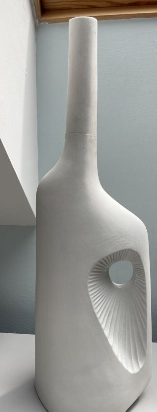 Jonathan Adler Ceramic Bud Vase White Matte 18 " Tall - Very Rare -