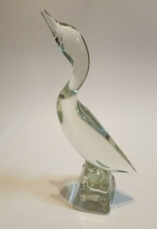 Daum France Crystal Glass Bird Crane Heron Art Glass Statue 14 1/2 "