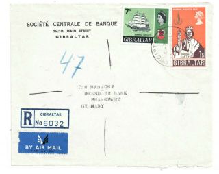 Gibraltar - Registered Cover To Germany At 1/7d Rate On 13.  9.  1968