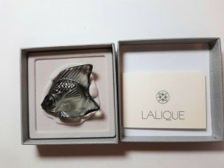 Lalique Crystal Fish Sculpture Signed Light Gray