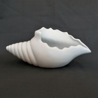 Van Briggle Shell Planter Matte White Seashell Conch Vase Art Pottery