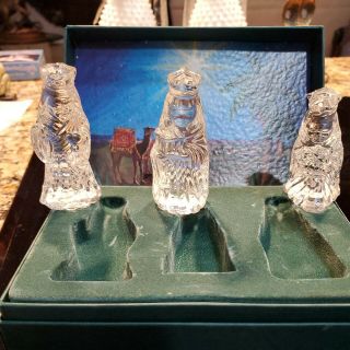 Box Set 3 Marquis Waterford Crystal Nativity Figures The Three Wise Men Z1