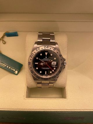 Rolex Explorer Ii Black W/lug Holes 40mm Steel Watch 16570 Y Series W/papers Box