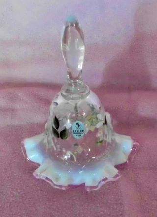 Fenton Glass Bell Hand Painted Signed With Tags