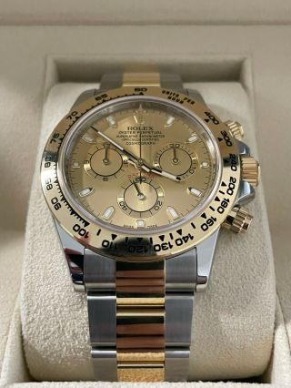 Rolex Daytona Champagne Dial 18k Yellow Gold & Steel Two - Tone Watch 116503