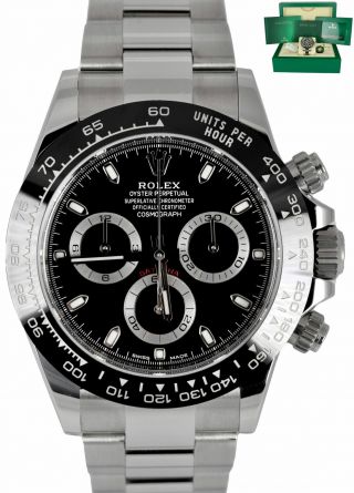 Aug 2021 Rolex Daytona Cosmograph 116500 Ln 40mm Black Chronograph B,  P Watch