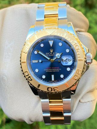 Rolex Yacht - Master 16623 40mm Two Tone 18k Yellow Gold/ss Blue Dial Boxes/papers
